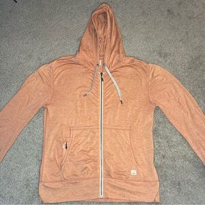 Vuori Hoodie Women's Small Orange Heather Performance Hoodie Full Zip Pockets